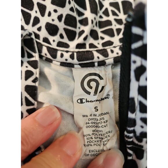Champion C9 Quarter Zip Geometric Print with Black Panels Size M thumbholes (A84 - Picture 3 of 10